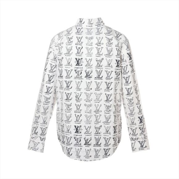 Louis Vuitton Placed Graphic Regular Long Sleeve Monogram Button Up Down Shirt M - Picture 11 of 15